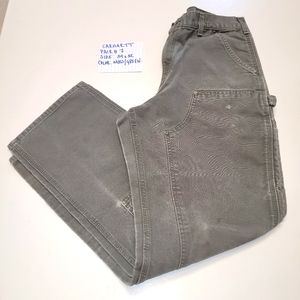 Carhartt Men's Moss Green Duck Double Front Work Pants - Loose Fit - Sz 34x32